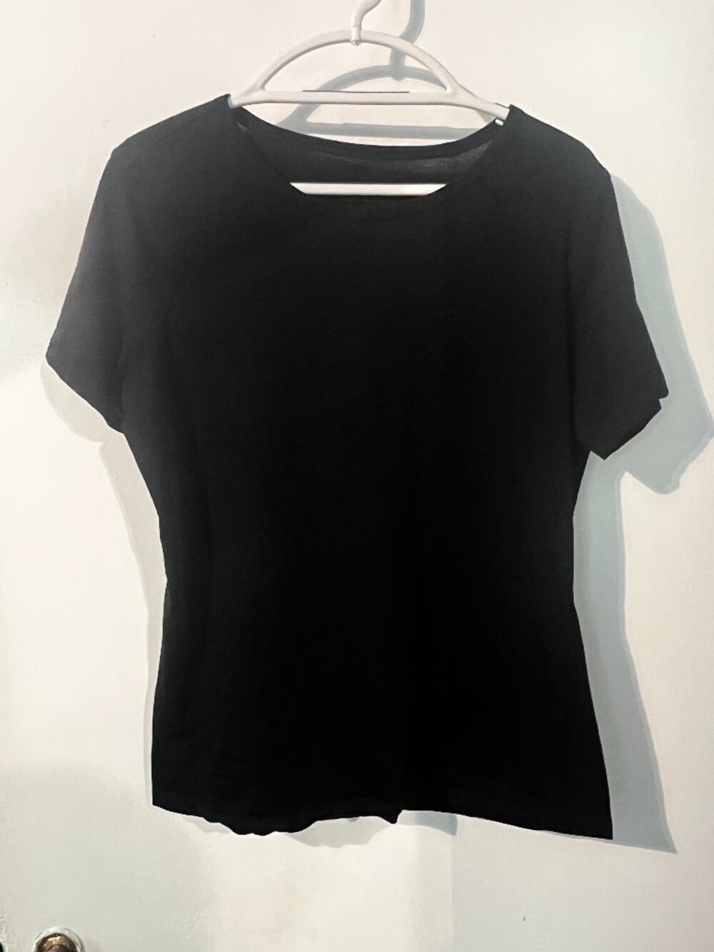 Woolx Liza Black Short Sleeve Shirt Medium Merino Wool